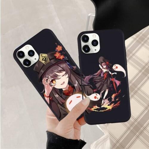 Genshin Impact hu tao hot game Phone Case Candy Color for iPhone 6 7 8 11 12 s mini pro X XS XR MAX Plus