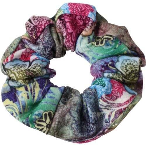 11CM Big Size Scrunchie Flower Print Ponytail Holder Elastic Hair Bands Headbands For Girls Cute Decorations Ties Gum for Hair