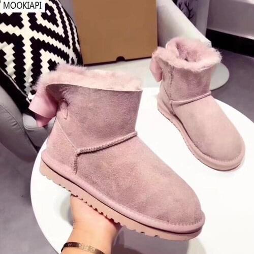 The highest quality snow boots in Europe in 2021, real sheepskin, natural wool, womens shoes with short buckles, free delivery