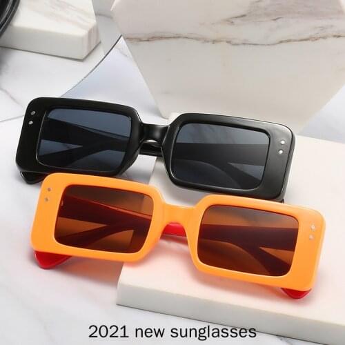 2021 New Rectangle Sunglasses Women Fashion Small Square Frame Vintage Sun Glasses Men Shades Retro Clear Green UV400 NX