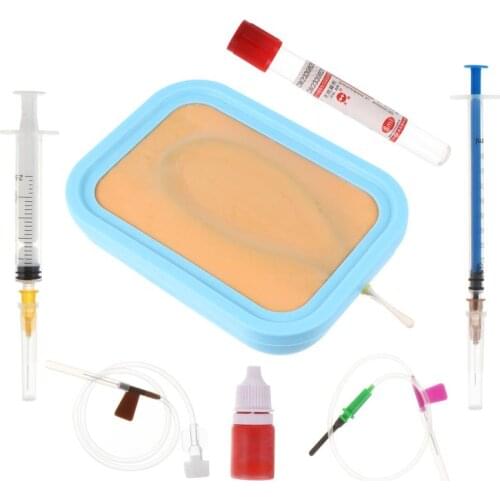 Venipuncture IV Injection Training Pad Silicone Human Skin Suture Training Model (Venous Blood Drawing Exercise)