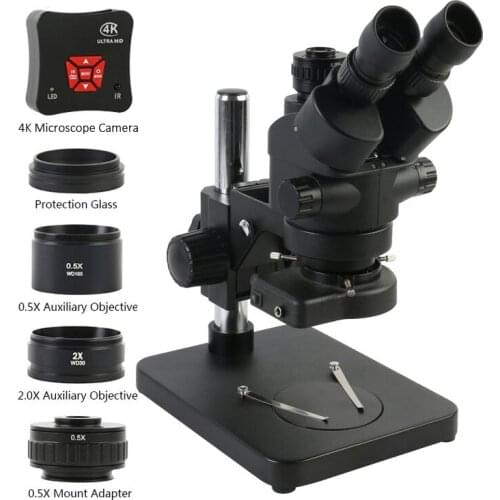 3.5X-90X Trinocular Stereo Microscope 38MP 1080P 4K UHD HDMI USB Video Microscopio Camera Phone Pcb Soldering Repair Kit