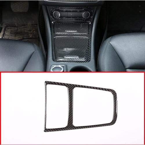 Real Carbon Fiber Interior Center Storage Box Trim Ashtray Frame For Mercedes Benz CLA GLA A Class W117 C117 W176 X156 2013-2018