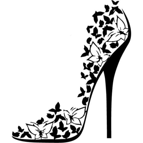 High heels Funny Car Sticker Decal For Car Butterfly Design waterproof decals Car Styling Accessories Window Decor AL411