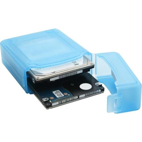 Hard Disk Protective Case PP Carry Box Storage Case Dustproof Bag for 3.5inch Mobile HDD SSD Hard Disk Drive Blue