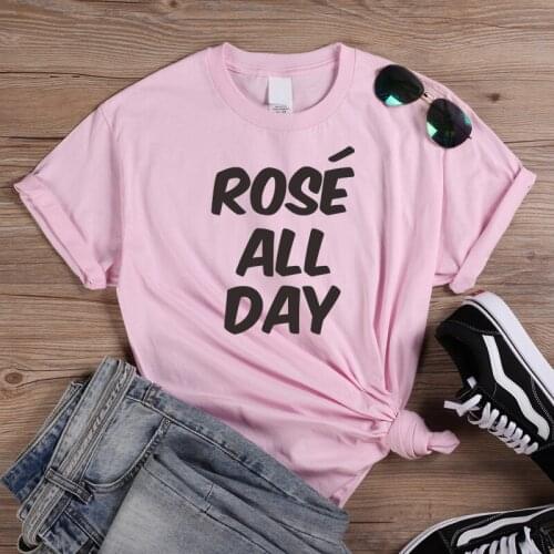 ONSEME Womens Summer Basic Cotton T Shirts ROSE ALL DAY Letter Printed T Shirt Female Hipster Streetwear Tees Tops A-53