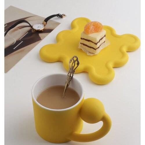 1Pcs 250mL Planetary Orbit Handle Coffee Mugs with Snack Tray Creative Couples Milk Juice Morning Ceramics Cups Gifts for Lovers