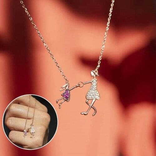 1PCS Best Mom Daughter Stainless Steel Chain Necklace Silver Color Necklaces Pendants Jewelry Mothers Day Gift
