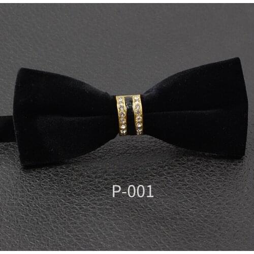 120pcs/lot new fashion mens adult high quality crystal bead velvet bowtie/bow tie for wedding party