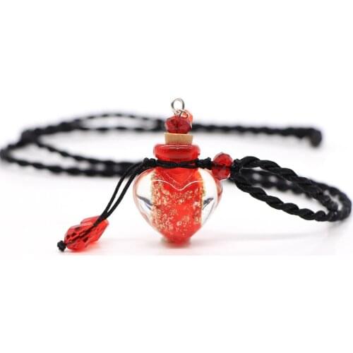 Arrive Night Luminous Heart-shaped Essential Oil Bottle Necklace Air Fresher Women Perfume Pendant Drop Shipping