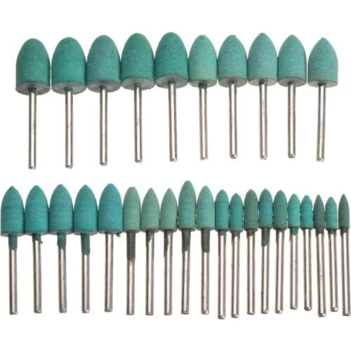 30pcs/set Rubber Point Grinding Head 4/5/6/8/10/12mm Tapered Polishing Heads for Mold Metal Polishing Rotary Tool