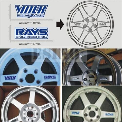 40 x Newest Funny Car Wheel Rim Decoration Sticker Series Car Accessories Decal for Rays Wheels Engineering