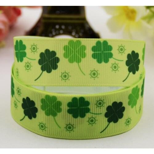 7/8'' 22mm,1" 25mm,1-1/2" 38mm,3" 75mm St. Patricks Day Cartoon Printed grosgrain ribbon party decoration 10 Yards X-01039