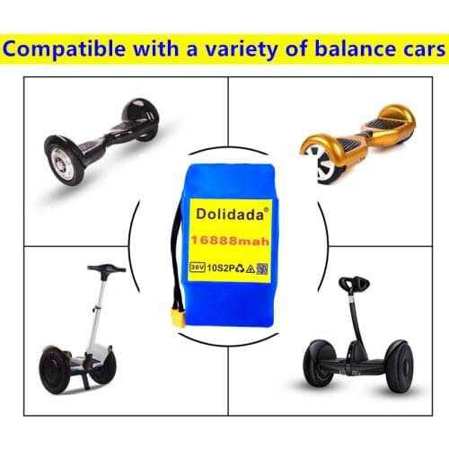 New 10S2P 36v lithium-ion rechargeable battery 16888mAh 16.888AH battery pack for electric self-suction hoverboard unicycle