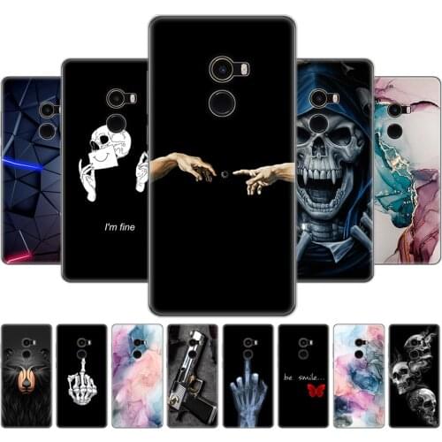 Soft silicon TPU case for xiaomi Mix 2 case for xiaomi Mi Mix 2 Mix2 back cover protective printing transparent coque flower cat