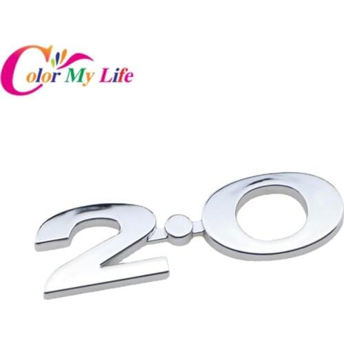 Color My Life Car Rear Displacement 2.0 Badge Sticker 2.0 Stickers for Ford Focus 2 3 4 MK2 MK3 MK4 Mondeo Fiesta Ecosport