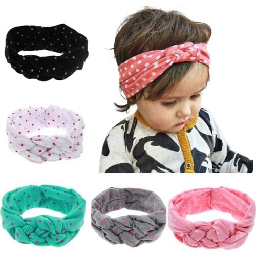 Free Shiping Sales Baby Hair Accessories Cotton Polka Dot Girls Head Wear Newborn Baby Girl Headbands Beach Wear 0-24M TS19
