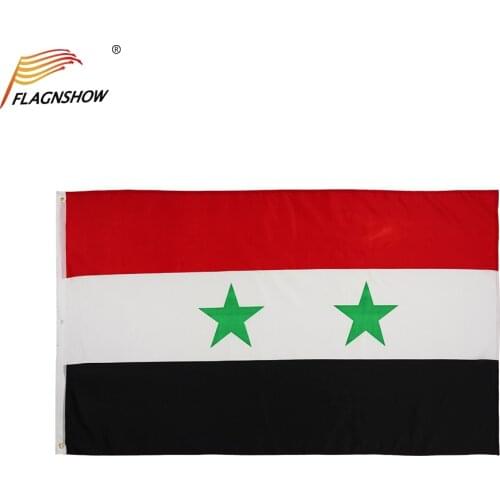 Flagnshow 3x5 FT Syria Flag Banner Home Outdoor Decoration No Fade Polyester National Day Syrian Flags