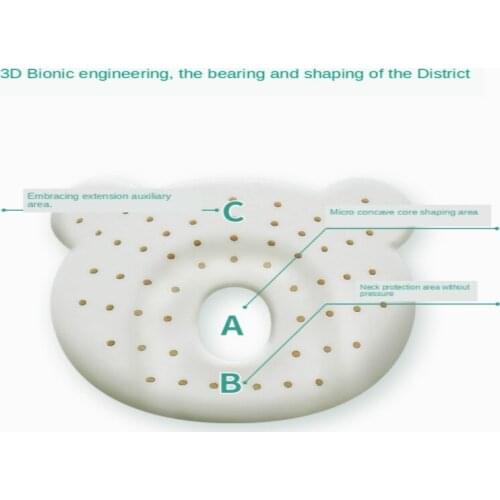 Baby Latex Pillow 0-1 Years Old Anti-Deviation Head Baby Newborn Baby Child Shaping Breathable Pillow Core