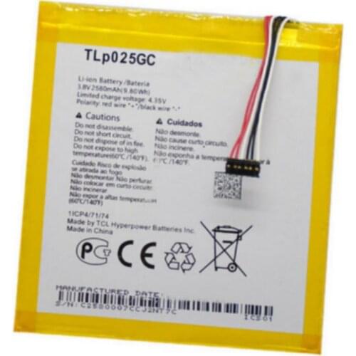 Li-ion High quality Replacement Battery Authentic TLP025GC 2580mAh for Alcatel One Touch Pixi 4 (7) 3G 9003X 9003A Smartphone