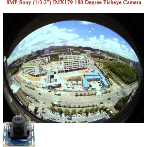 8MP 3264X2448 USB video surveillance cameras module Mjpeg YuY2 180 degree fisheye lens 1/3.2'' Sony IMX179 CCTV camera board