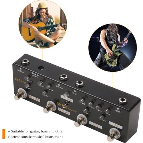 MOSKY Audio SOL918 5-in-1 Multi Guitar Effect Pedal Combined Effect Guitar Pedal True Bypass Pedal Device Reverb Delay FX Loop
