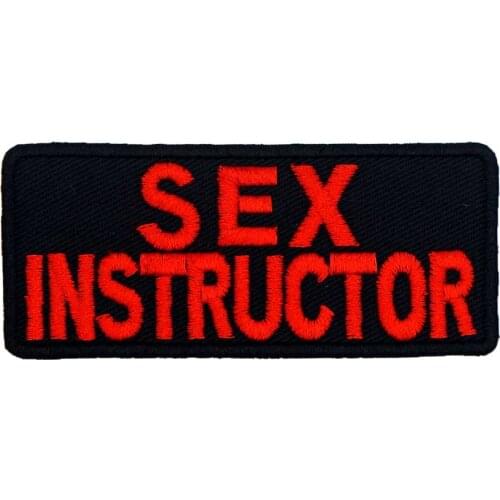SEX INSTRUCTOR Embroidered Applique Sewing Label Punk Biker Patches Clothes Stickers Apparel Accessories Badge