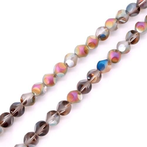 New 6mm Variety Plated Color Crystal Beads Wholesale 490pcs/lot Irregular Cut Fashion Glass Pendants Fit Woman Hair Hoop Making