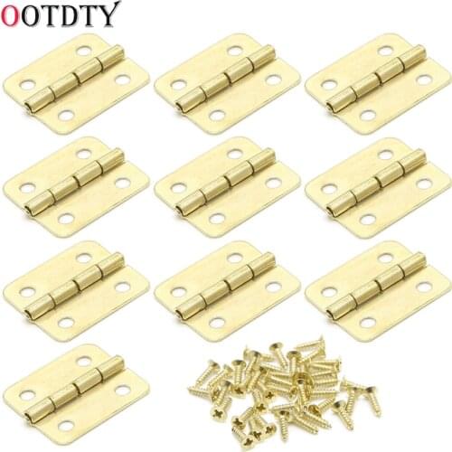 OOTDTY 10x Kitchen Cabinet Door 4 Holes Drawer Hinges Jewelry Box Furniture 18x16mm