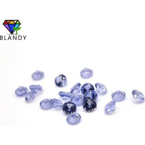 Wholesale Price 5A Qaulity 1000pcs/lot 0.8-3.0mm Round Machine Cut Violet Blue Nano Stone Synthetic Gems For Jewelry