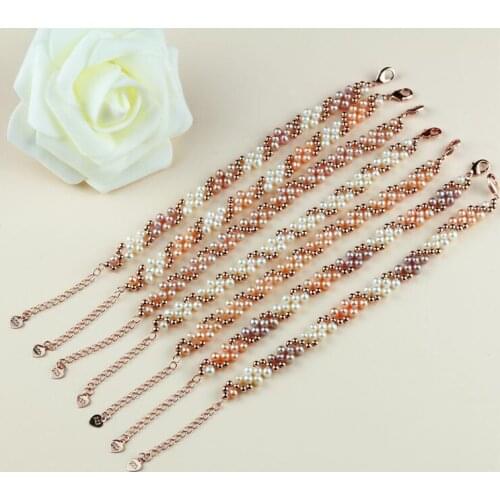 WHOLESALE HOT CHEAP Freshwater Real Natural Pearl Bracelet Bangle for Women Lady Beautiful Jewelry Party Gift 10pcs/lot