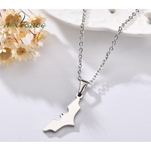 Nextvance Top Quality Stainless Steel Necklace Bat Pendant Animal Necklace Creative Jewelry For Baby Boy Female Halloween Gift