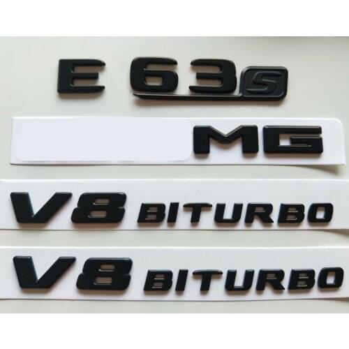 All Matt Black E63s for AMG V8 BITURBO Emblems Emblem for Mercedes Benz W212 W213