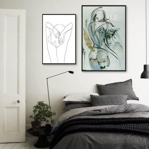 Sexy Nude Abstract Canvas Painting Women Body Art Posters and Printing for Living Room Bedroom Decor Wall Art Pictures Unframed