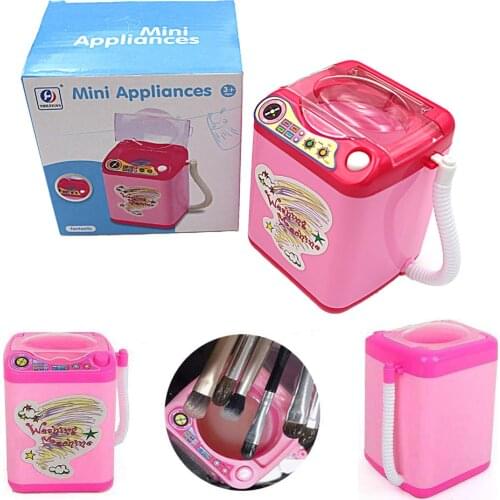 Girl Wash Makeup Brushes Beauty Puff Blender Cleaning Tool Mini Electric Makeup Brush Cleaner Washing Machine Toy Cleaning Tool