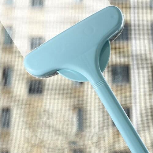 Mesh Screen Cleaning Brush Window Scraper Wet Dry Dual-Use with Detachable Long Handle Glass Household Cleaner Washing Tool