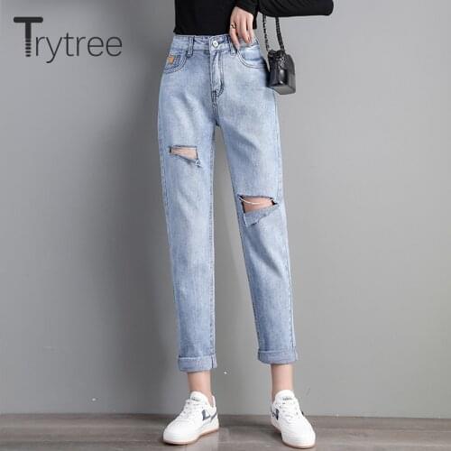 Женские свободные джинсы Trytree China At AliExpress