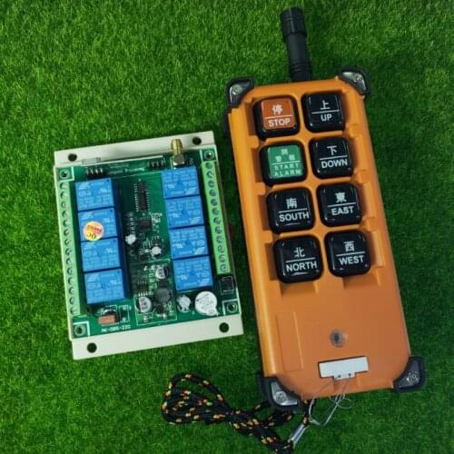 Universal DC 12V 24V 36V 10A relay 8CH RF Wireless radio remote control switch Receiver& Transmitters 433mhz power