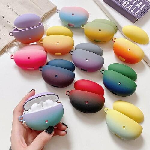 Matte Gradient Contrast Color Cases For HUAWEI Freebuds 4i Cute Hard PC Earphone Protector Cover Accessories For Freebuds 4i