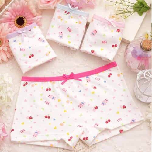 2018 Popular Kid Girl Cotton Cartoon Panties Breathable Boxer Shorts Underwear Underpants
