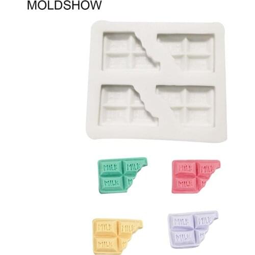 3D Half Tablets Chocolate block Shape,Bitten chocolate shape silicone mold DIY Fondant cake mould Birthday Cake Decoration Tools