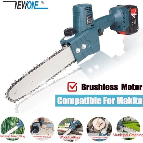 NEWONE 10 Inch Chainsaw Share Battery and Charger with Makita 18V Gardening Cordless Power Tools Interchangeable Compatiblilty