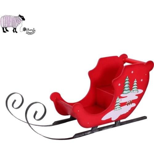 Newborn Baby Christmas Theme Photography Props Wooden Sled Car Deer Set Xmas Tree Photo Shoot Props Baby fotografia Accessories