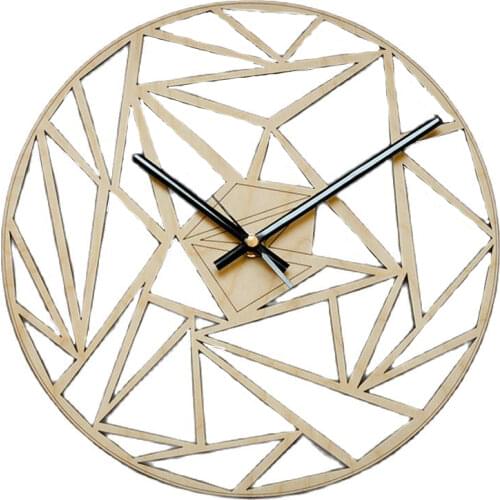Large Creative Geometric Wall Clock Wood 3d Clocks Wall Home Decor Wall Decoration Art Watch Home Orologio Parete Gift FZ864