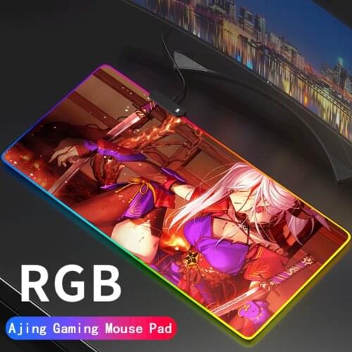 Fate/Grand Order Cool Line Abstract Gaming RGB Large FGO Mouse Pad Gamer Big Computer Mousepad Led Backlight Keyboard Desk Mat