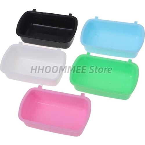 1pc General Purpose Small Pet Food Bowl Hamster Cage Hook Up Square Drink Water Bowl Multicolor Squirrel Feeder Pet Supplies