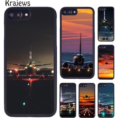 Krajews airplane Travel Flying Phone Case For iPhone 5 6S 7 8 plus 11 12 Pro X XR XS Max Samsung Galaxy S6 S7 S8 S9 S10 PLUS