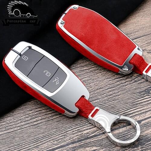 Zinc alloy Leather Car Key Case Cover Bag Shell for Mercedes Benz C Class W205 C200 C180 C260 C300 E Class W213 E200 E300 E320