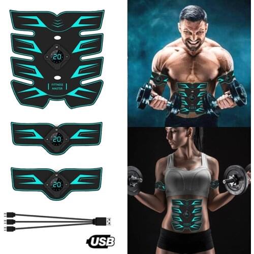 EMS Abdominal Muscle Trainer Fitness Equipment Exercise Stimulator Device Machine Body Slimming Burning USB Charging Home Gym