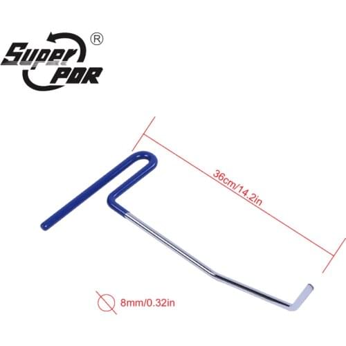 Super PDR Tool Blue Stainless Steel Crowbar PDR Hook Rods 36cm Length 8mm Diameter Auto Professional Paintless Dent Repair Tools